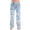 Women's Christmas Print Casual Pants with No Pockets for Holiday Wear