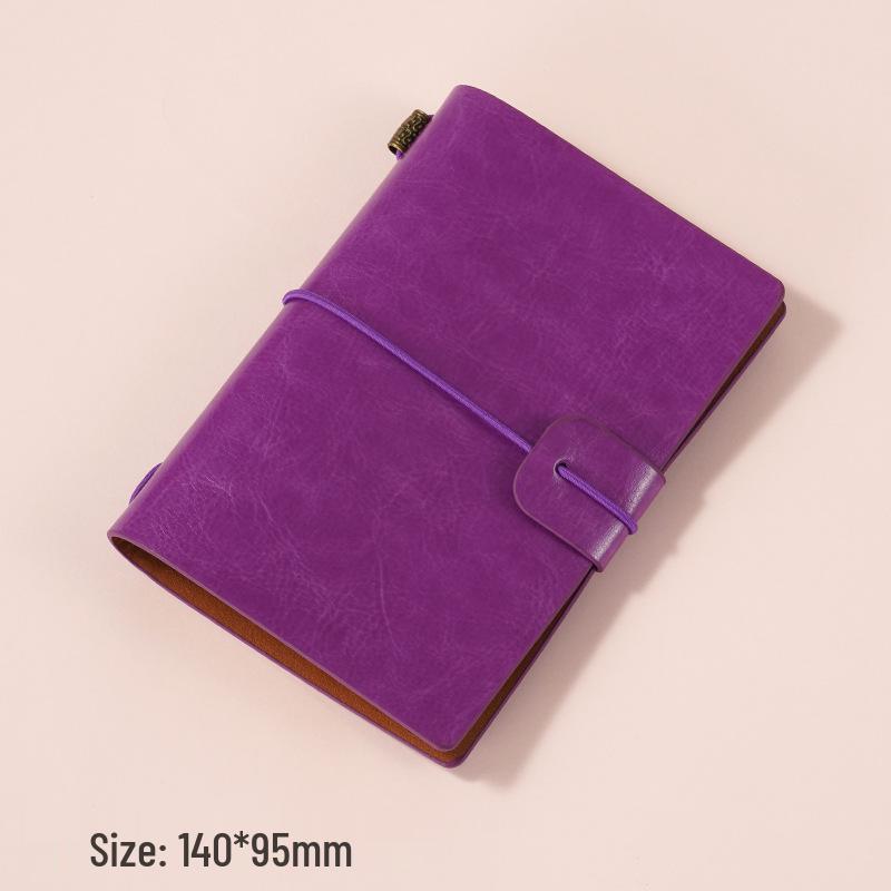 Retro Strap A7 Notebook: Kraft Planner with Horizontal Lines