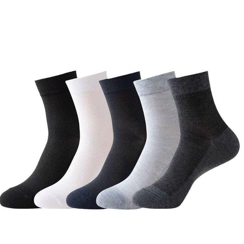 

Men s Mid-Calf Black Cotton Socks - Sweat-Absorbent, Breathable, Casual & Business Style for All Seasons One Size