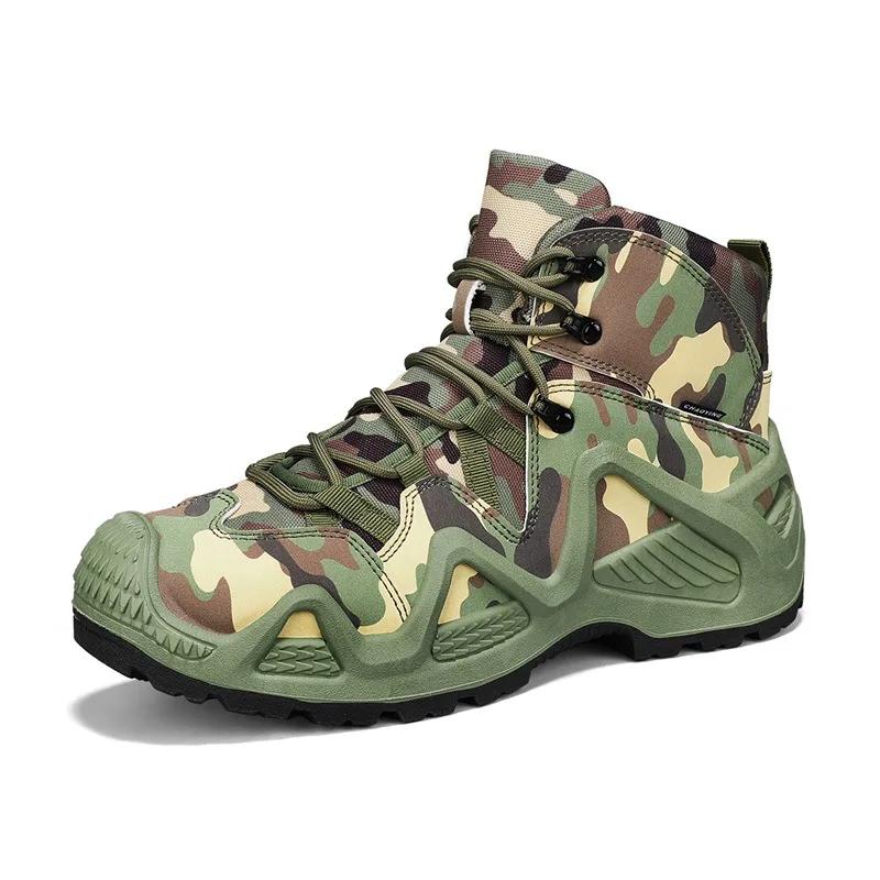 Classic Men's Sneakers Outdoor Camouflage Desert Travel Combat Shoes Anti Slip and Wear Resistant Mountaineering Running Shoes