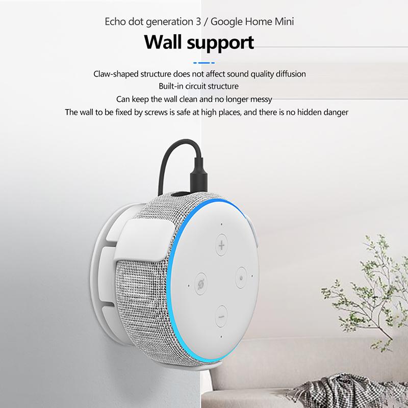 Suport de montare pe perete Suport de depozitare pentru difuzor inteligent pentru Google Home Mini/Echo Dot