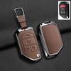 Convient Pour Jeep Gladiator Jt Sahara Jlu Wrangler Jl Rubicon Alliage de Zinc Cuir Véritable 2 3 4 Boutons Housse Étui Porte-clés pour Clé de Voiture Accessoires Auto