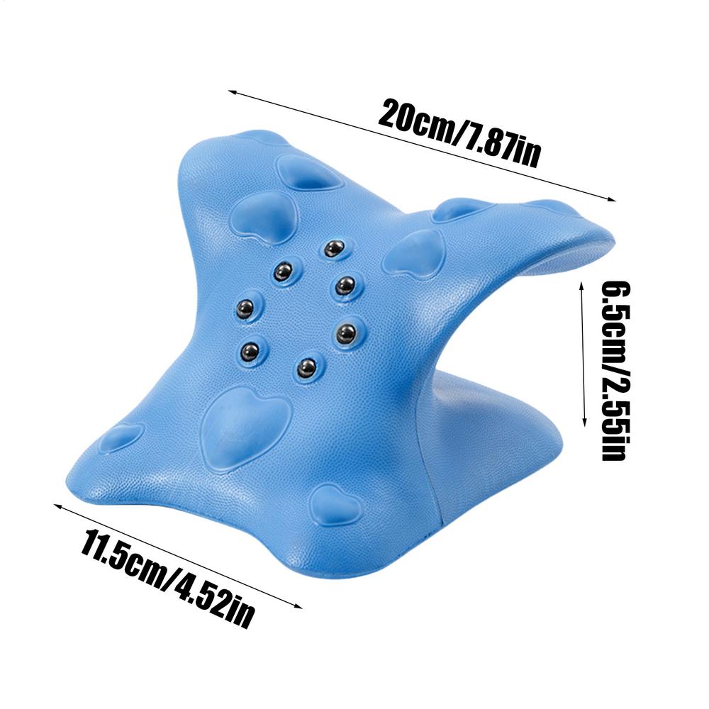 

Neck Shoulder Stretcher Relaxer Cervical Chiropractic Traction Device Pillow For Side Back Stomach Sleeper Remedial Pillows синій