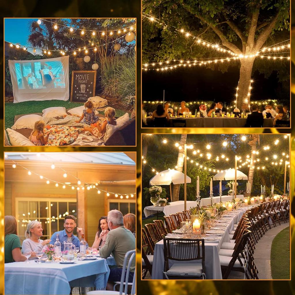 30M/15M/9M LED G40 Globe String Lights Outdoor, Plastic IP65 Waterproof Bulbs For Christmas Party Garden Decorative Garland Lamp