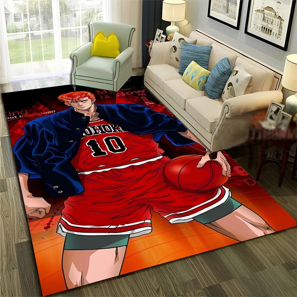 3D Basketball Anime Slam Dunk Cartoon Carpet Rug for Home Living Room Bedroom Sofa Doormat Decor,kid Area Rug Non-slip Floor Mat