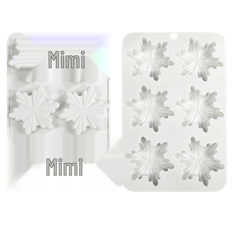 6-dutá silikonová forma na vánoční sněhové vločky: Fondán, Dort, Čokoláda, Pečení & Nástroj na svíčky