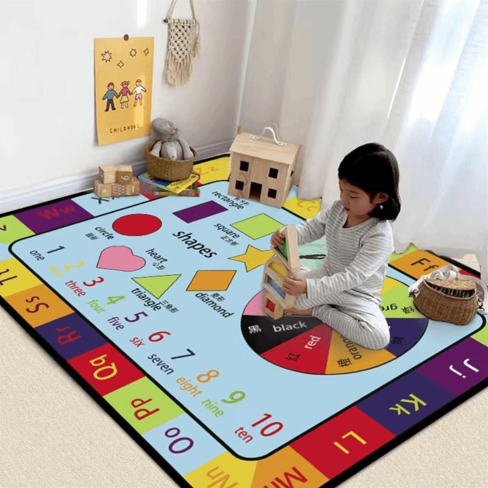 

Cartoon Pattern Educational Carpet Soft Digital Alphabet Carpet Interactive Play Mat Crawling Area Style B