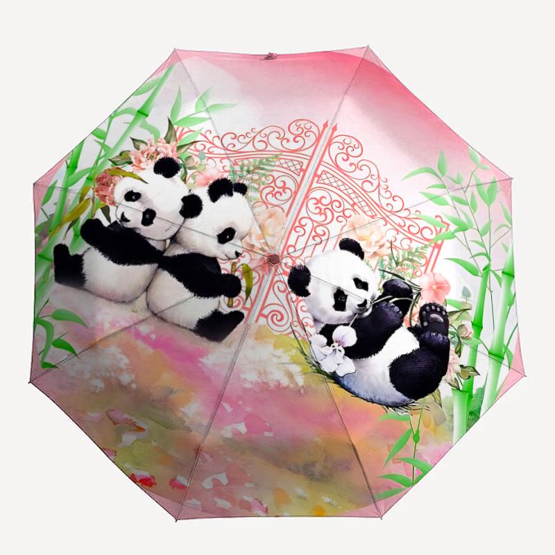 

1pc Panda Garden Decor Automatic Open/Close Umbrella, Compact Travel Umbrella, 8-Rib Sturdy Frame - Ideal Gift for Friends yy251118013
