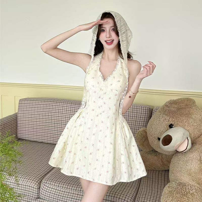Dopamine New Dress Sweet and Spicy Neck Dress Internet Celebrity Small First Love Fresh Explosion First Love