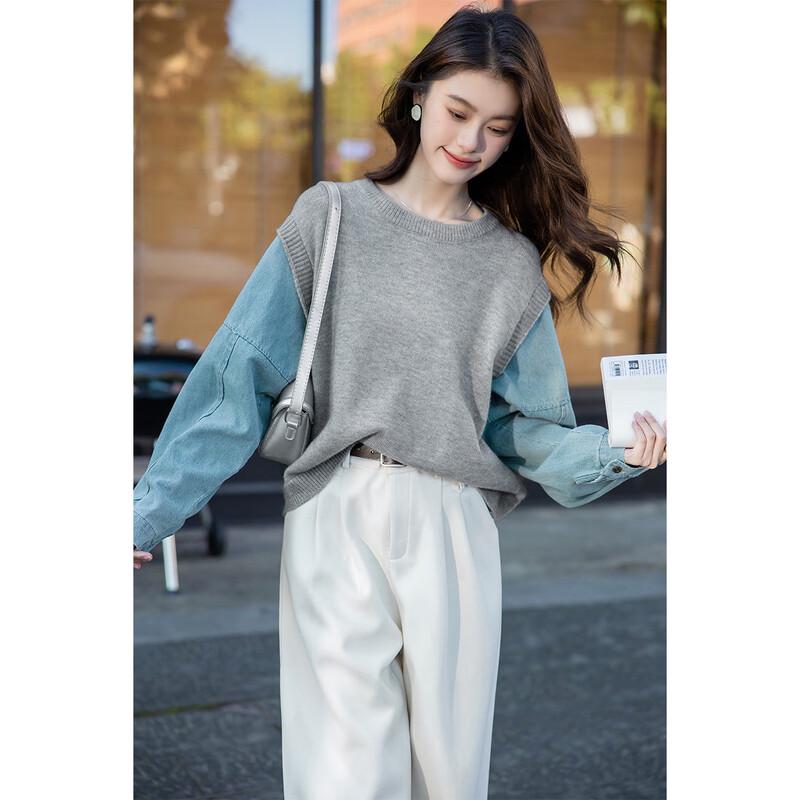 Moka Na Women's MKNJD2797 Long Sleeve Knit Sweater