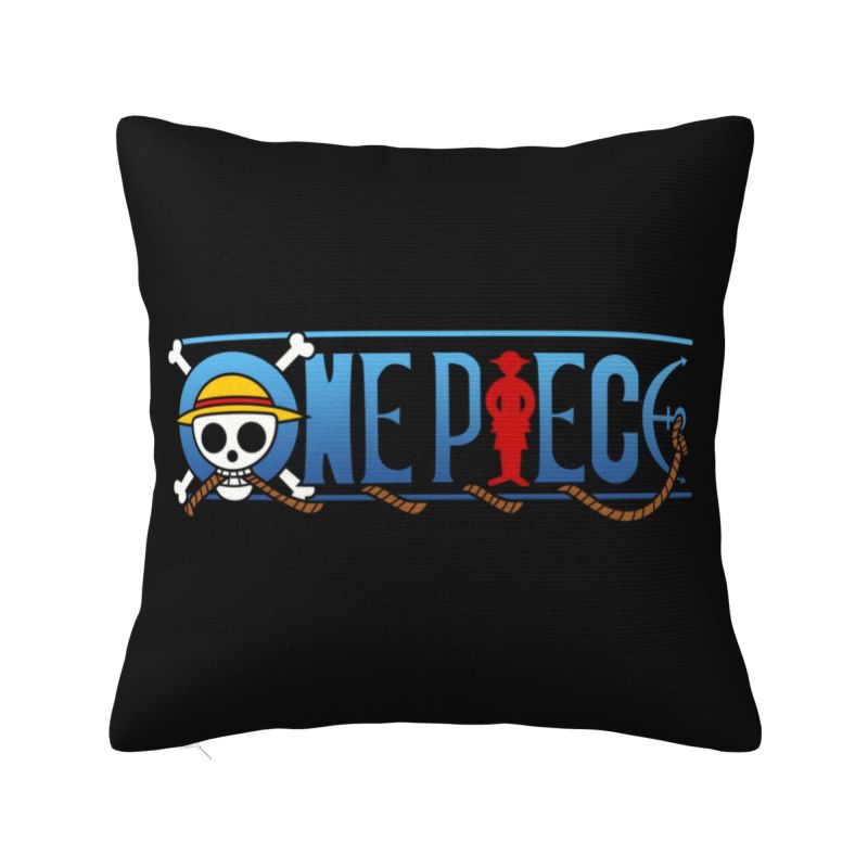Custom Modern One Pieces Luffy Anime Cushion Cover for Sofa Soft Pirate Skull Manga Pillow Case
