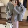 Women's Hand-Stitched Double-Faced Wool Coat - Korean-Style Winter Fashion Loose Overcoat