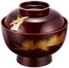 Maejuu Lacquerware Daimyo Zouni Bowl Flying Gold Edge Black Traditional Craft Yamanaka Lacquer Made In Japan 3T-404