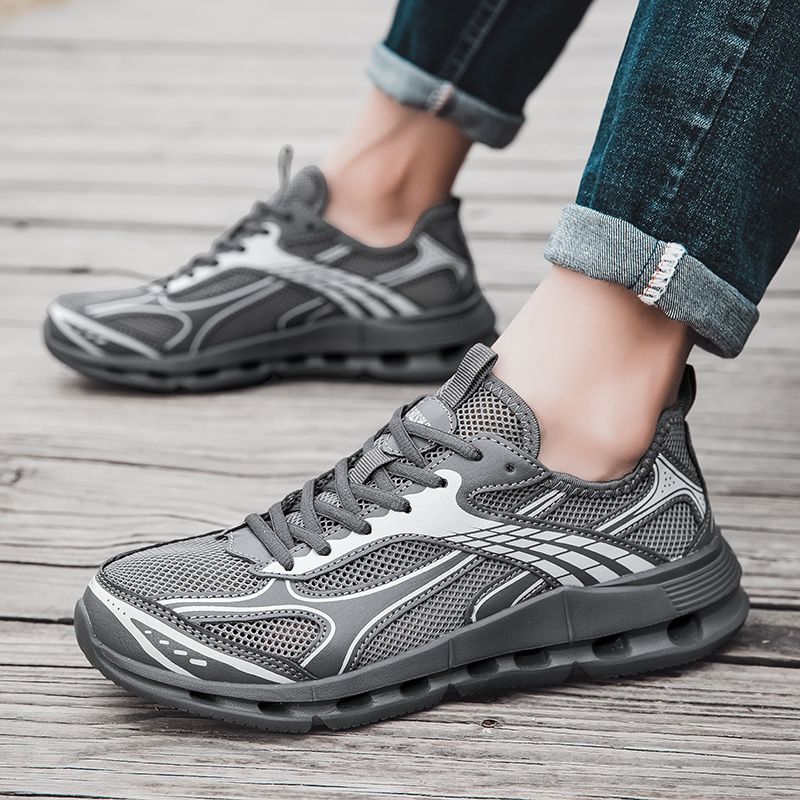 Fashion Mesh Upper Breathable Running Quick-Drying Male Sports Shoes Without Leather Spring and Autumn Simple Gym Men's Casual Sneakers