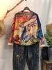 Autumn Winter Knit Loose Casual Long Sleeve Sweater with New Print Pattern