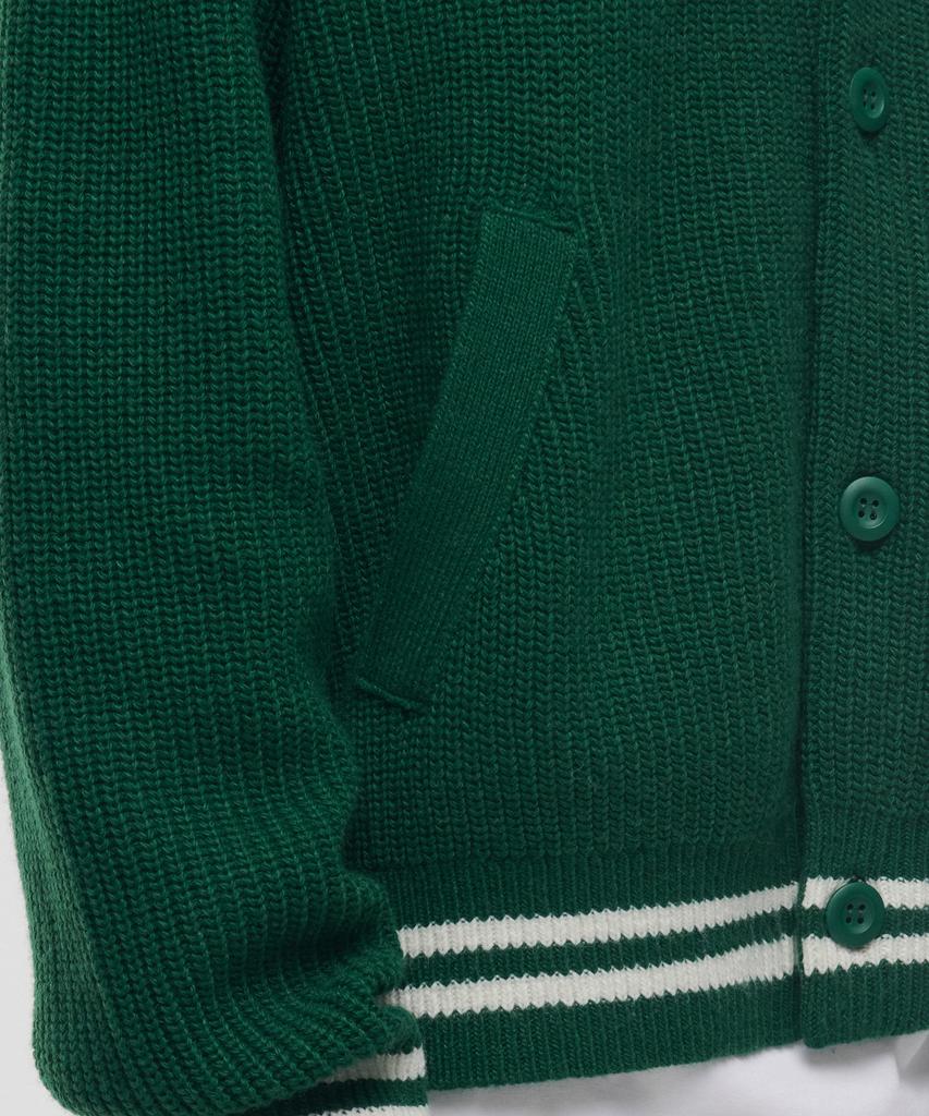 Musinsa Standard Varsity Knit Cardigan [Green/Cream]