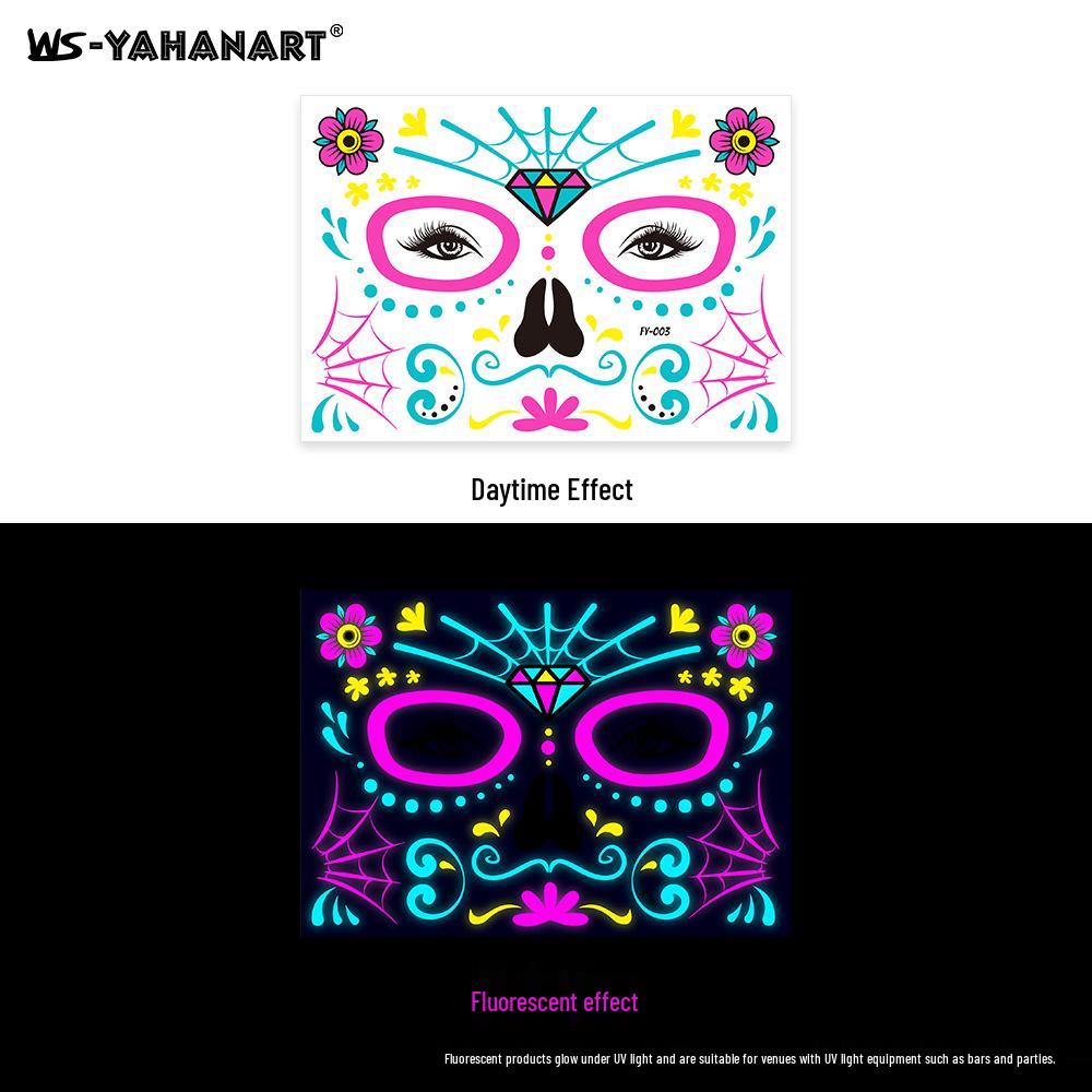 Creative Fluorescent Waterproof Full Arm and Face Tattoo Sticker