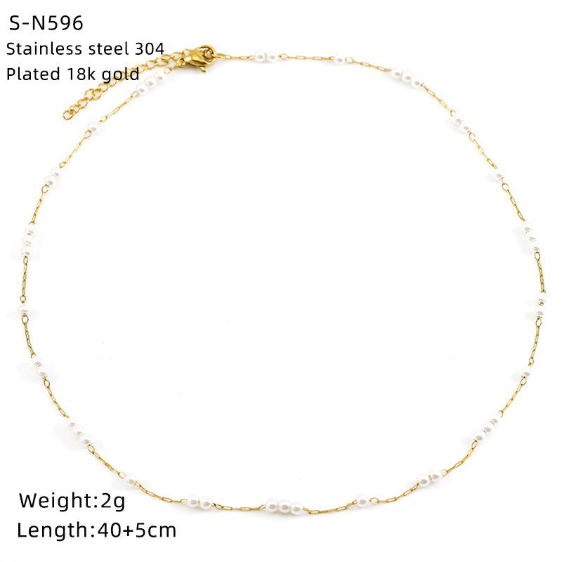 Halskette aus Edelstahl mit glasierten Perlen und Kristallen, süße türkisfarbene Natursteinkette, Persönlichkeit, hochwertige Schlüsselbeinkette