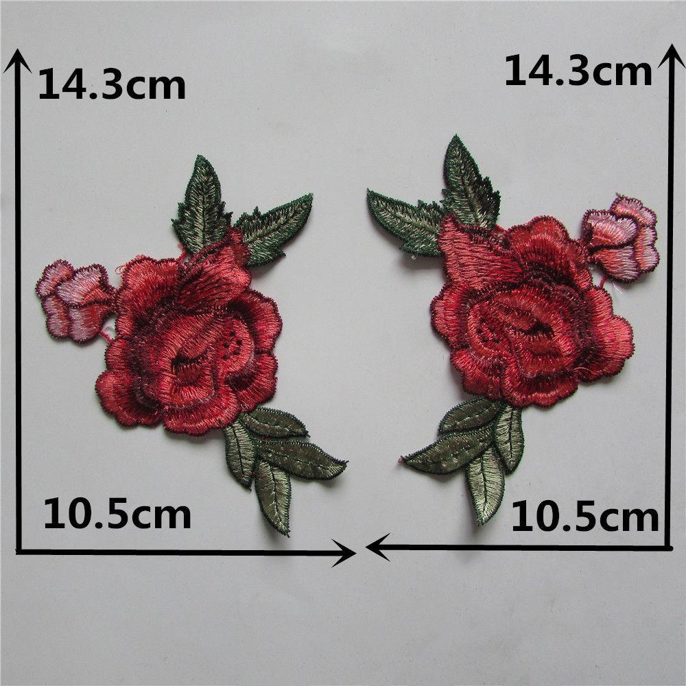 Red I Polyester Embroidery Color Embroidery Sewing Lace Diy Decorative Clothing Accessories Pair Collar Clothing
