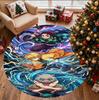 Demon Slayer Pattern Round Rug, Indoor/Outdoor Mat, for Picnic, Gameroom, Bedroom, Office, Living Room, Home Decor Carpet, Birthday Gift