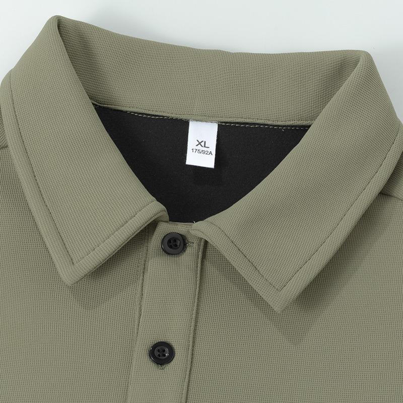 Button Fashion Sweatshirt Men's Autumn and Winter Pullover POLO Lapel Jacket Top