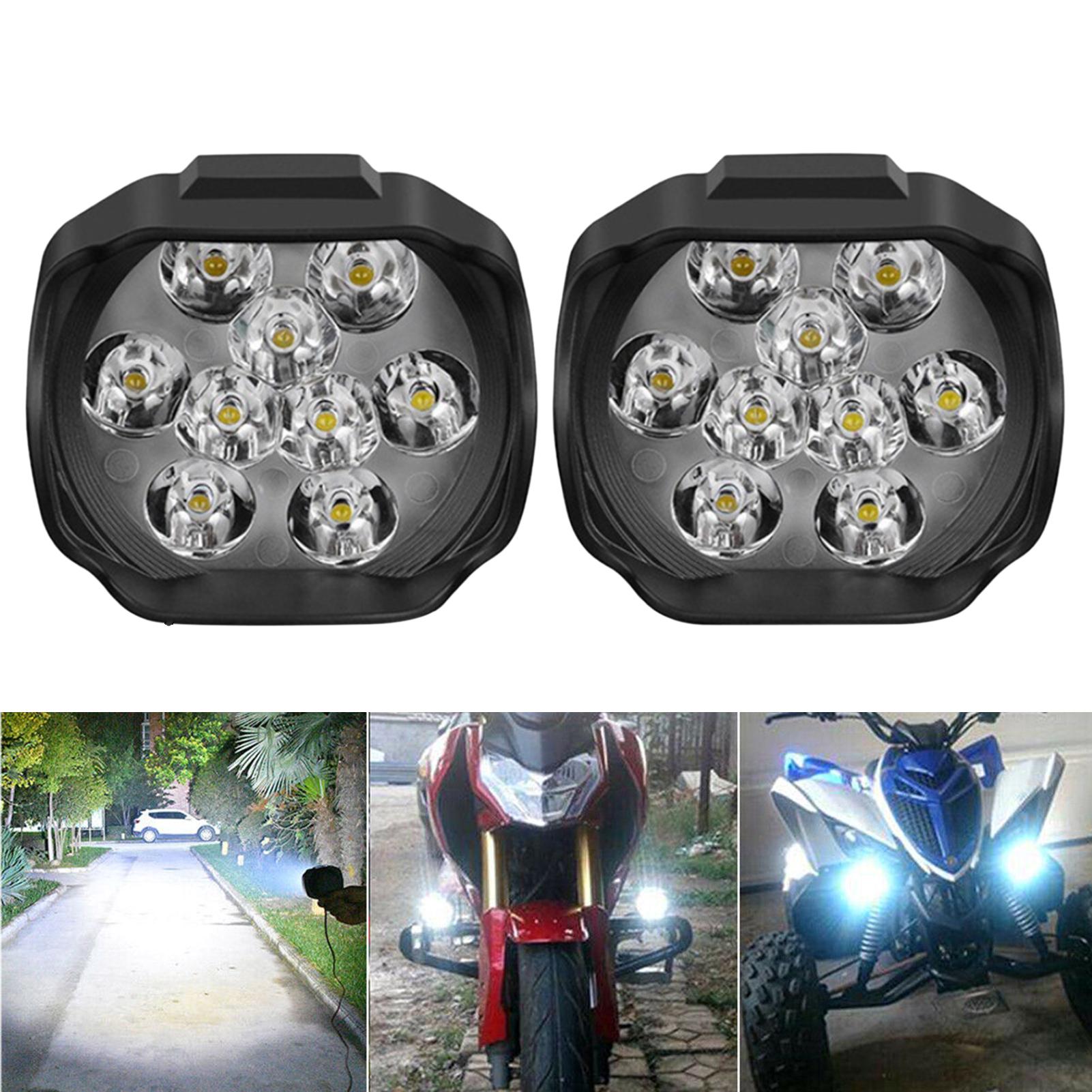 

2 шт. Светодиодные внешние фары для мотоцикла 6000K IP68 Водонепроницаемые Фара для электромобиля/скутера Противотуманная фара для вождения