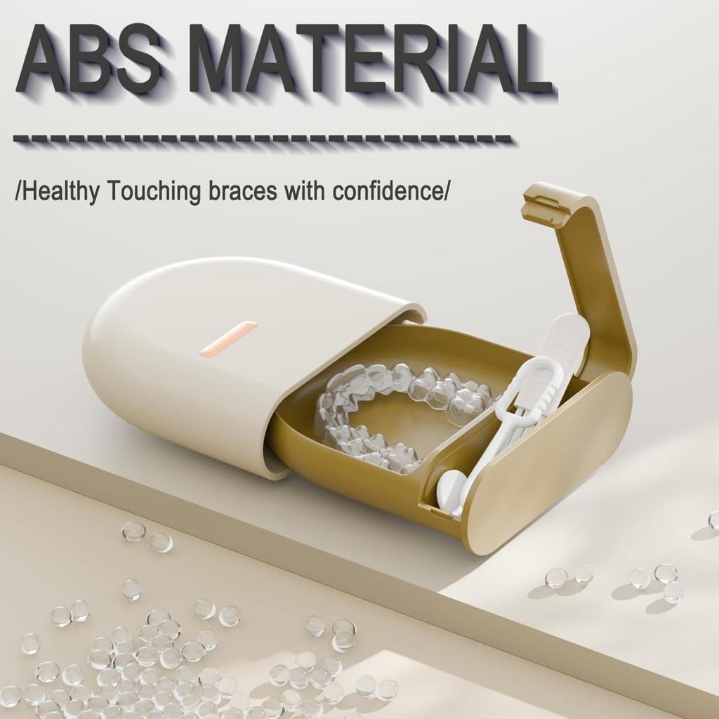 Aligner-Etui Retainer-Etui mit Belüftungslöchern, Kompatibel mit Invisalign Mundschutz-Set, Kieferorthopädisches Retainer-Etui mit Retainer-Entfernungswerkzeug und Bürste
