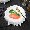 Moderner Speziell geformter Hoher Runder Tischteller Weiß Molekularküche Küchenutensilien Runde Dessert-Sushi-Platte Küchenutensilien