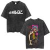 Vintage Washed Gorillaz The Now Now Album Graphic T-shirt Unisex Punk Hip Hop Oversized Streetwear Short Sleeve Soft Cotton Tee Tops