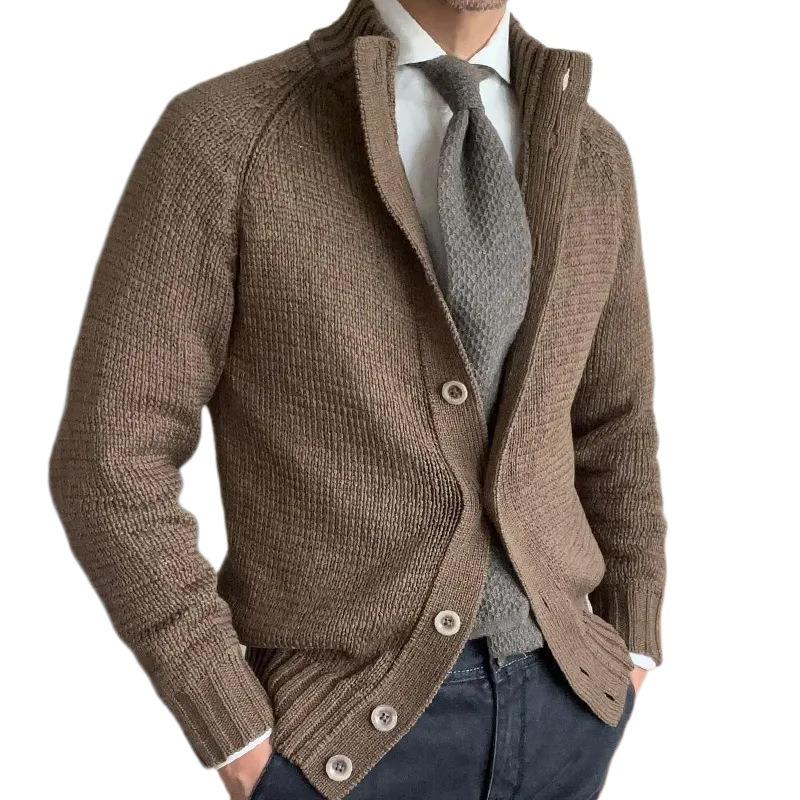 Slim-fit Sweater with Stand-up Collar