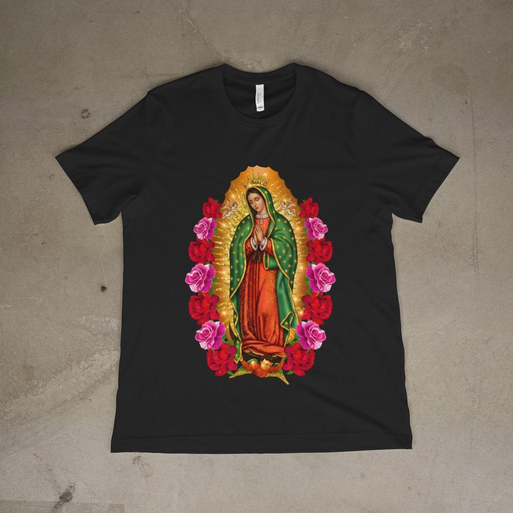 Our Lady of Guadalupe Virgin Mary Roses Religious Unisex T-Shirt