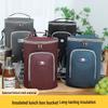 Round Insulated Oxford Cloth Lunch Bag - Aluminum Foil Lined Handbag for Students & Office Workers
