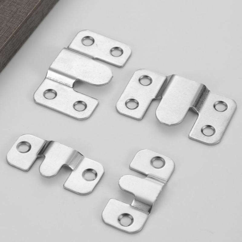 10Pcs Stainless Steel Hanging Buckle Insert Picture Frame Mirror Frame Hanging Picture Buckle Bed Mirror Picture Frame Buckle