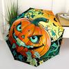1pc Pumpkin Halloween Automatic Folding Umbrella Compact Lightweight Travel Umbrella with 8-Rib Sturdy Frame, Windproof & Self068