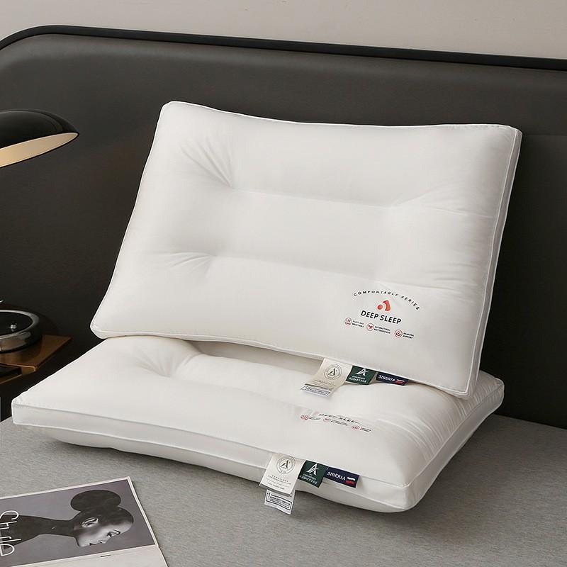 Cotton Hotel Pillow Neck Support Sleep Aid Adult Washable Memory Foam Fill Rectangle Bedding
