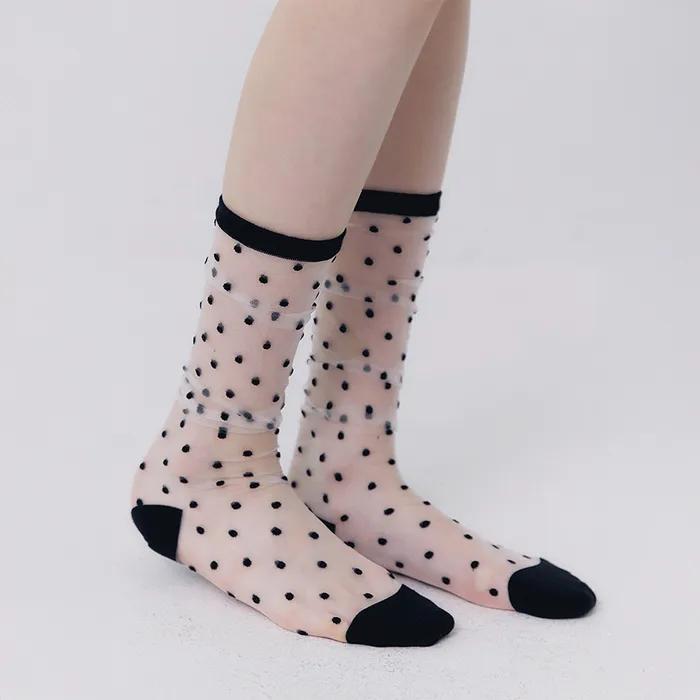 Dot See-through Long Socks 3 Colors
