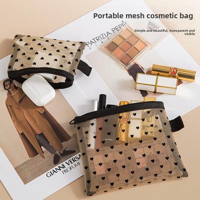 Geantă cosmetică din plasă, Geantă pentru carduri de reumplere ruj, Geantă mini, Depozitare portabilă