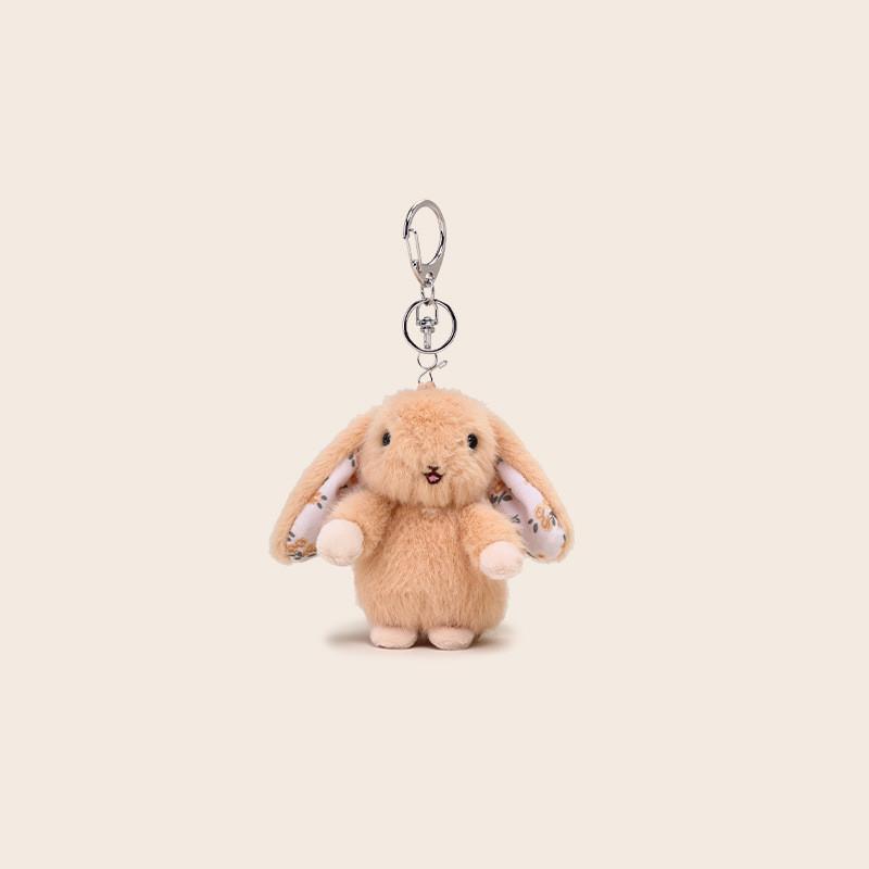 Flower Ear Print Rabbit Plush Keychain Animal Backpack Pendant Cartoon Gift Kids