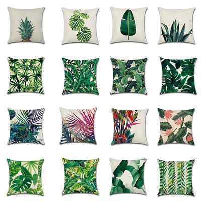 Tropical Plant Square Pillowcase Car Sofa Office Chair Pillowcase Simple Home Decoration Accessories