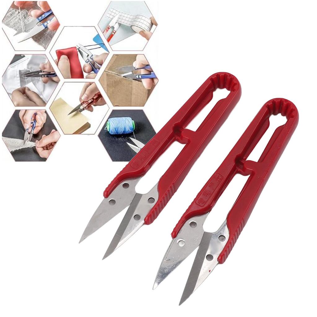 12pcs U Shaped Scissors Professional Stainless Steel Threading Scissors for Needlework Craft Art Work Manual Handicraft   Tool