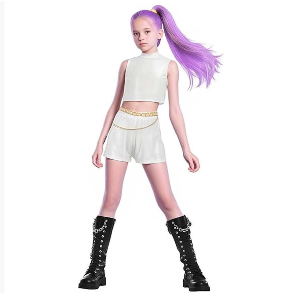 2025 Girls' Demon Hunter Witch Squad Cosplay Costumes - 3D Printed Children's Clothing Inspired by Popular Singer