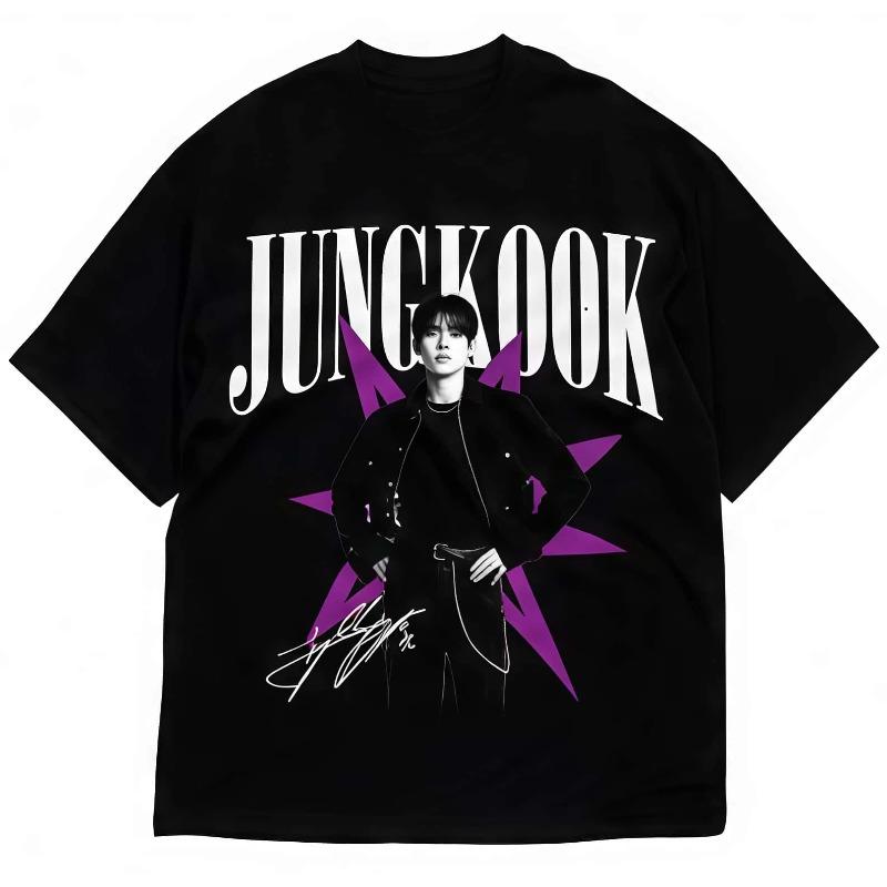 Vintage BTS Shirt Retro Kpop Bangtan Members Tee Gift for ARMY 2026 Summer Men Women Fashion Cotton Y2K Oversized T-shirt