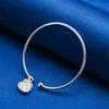 Elegant 925 Sterling Silver Open Exquisite Hollow Heart-shaped Bracelet for Women's Fashion Parties and Wedding Accessories