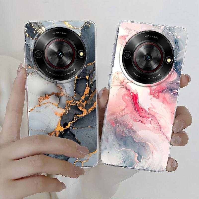 For ZTE Blade A75 5G A 75 5G Case Clear Protect Cover For ZTE Nubia Focus 5G Clear Soft Silicone Phone Case Marble Print Pattern