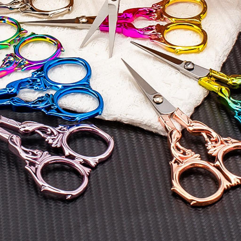 Vintage Engraved Stainless Steel Embroidery Scissors Multi Purpose Craft Tool For Sewing Feather Trimming And Decorative Display