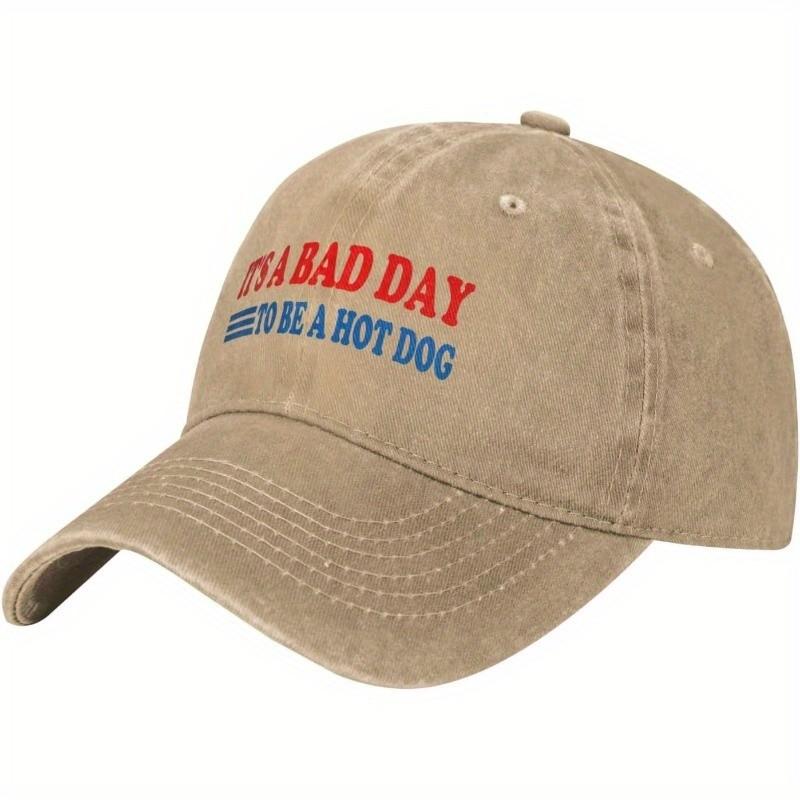 

It s A Bad Day To Be A Hot Dog Baseball Cap Funny Vintage Twill Adult Casual Adjustable Hat Can Be Adjusted