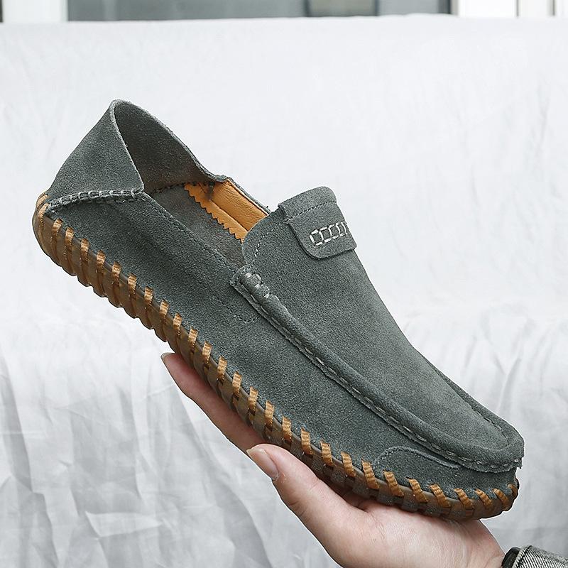 

8317 men s shoes loafers handmade flat-bottomed driving Doudou shoes spring and autumn low-top casual shoes overalls men s shoes 47 47 темно-зеленого