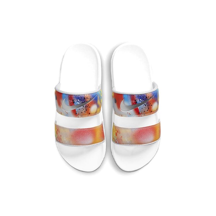 Nike  Offcourt Duo Slide Paint Splatter Women Sneakers Multi-Color Metallic-Silver DJ4282-901