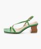 Recur Ecur Anello Artistic Wooden Heel Strap Sandals Green 1209