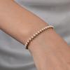 Modern Pearl Tennis Bracelet for Women 18K Gold Plated Stainless Steel Geometric Box Pearl Link Chain Wedding Jewelry